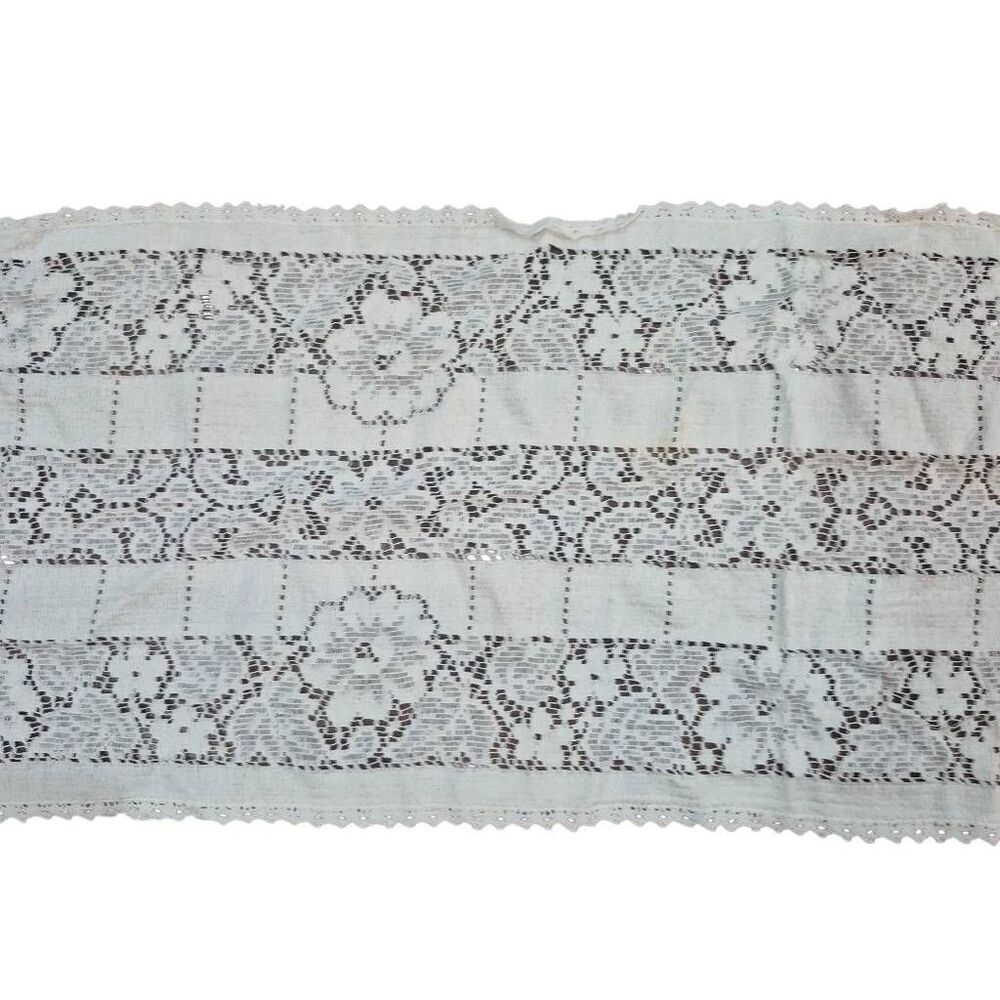 Table Runner, Vintage White 12" x 45" - Picture 4 of 6